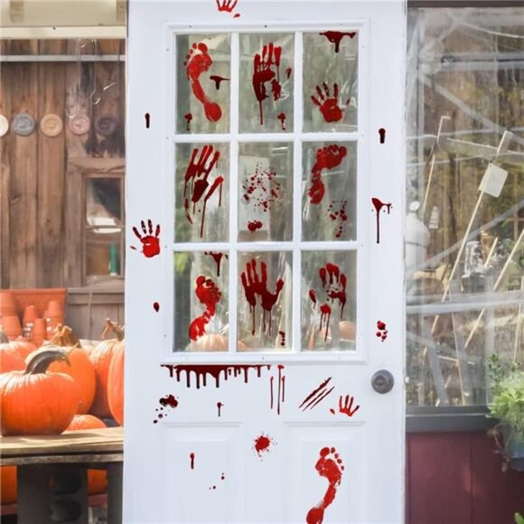 Halloween Bloody Handprint and Footprint Window Stickers - Wall Stickers - Picture 4 of 8